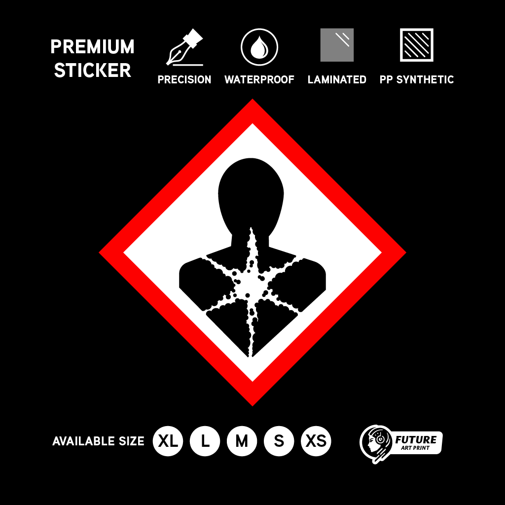 GHS Health Hazard Sticker Safety Label Carcinogen Mutagen ป้ายเตือนเคมี ที่ทํางานประกอบ PPE