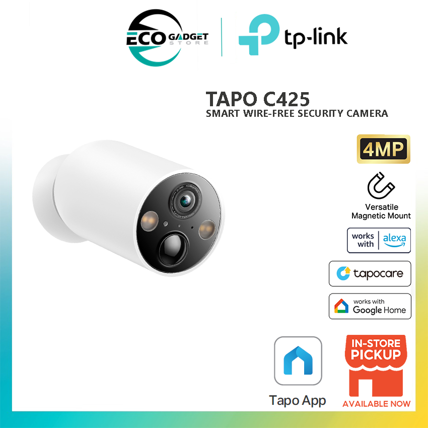 TP-Link Tapo C425 กล้องรักษาความปลอดภัยไร้สายไฟอัจฉริยะ 2K QHD 150 ความกว้างเป็นพิเศษ FOV IP66 10000