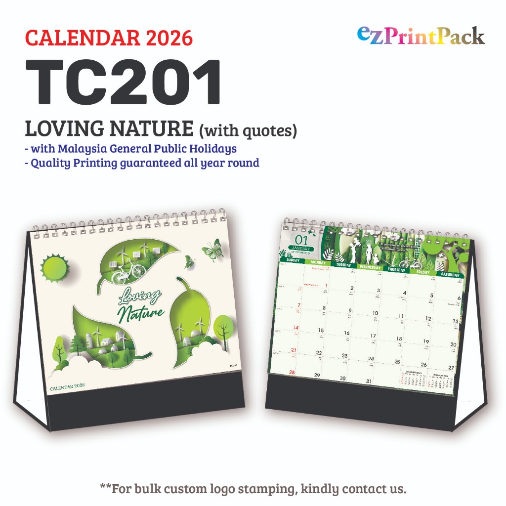 [TC201] ปฏิทินตั้งโต๊ะ 2026 | ปฏิทินตั้งโต๊ะ 2026 | Go Green Living Made ปฏิทินตั้งโต๊ะ | Kalendar M