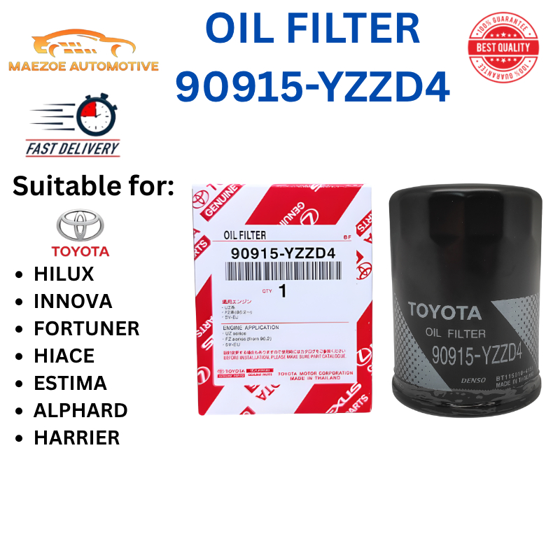 กรองน้ํามันเครื่อง TOYOTA (90915-YZZD4) สําหรับ HILUX INNOVA FORTUNER HIACE