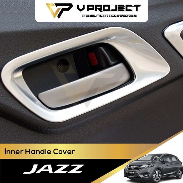 Honda Jazz Fit GK GK5 T5A 3rd ภายในแหวนเงินป้องกันประตูคาร์บอน 2014 - 2025 Jazz GK V โครงการรถเครื่อ