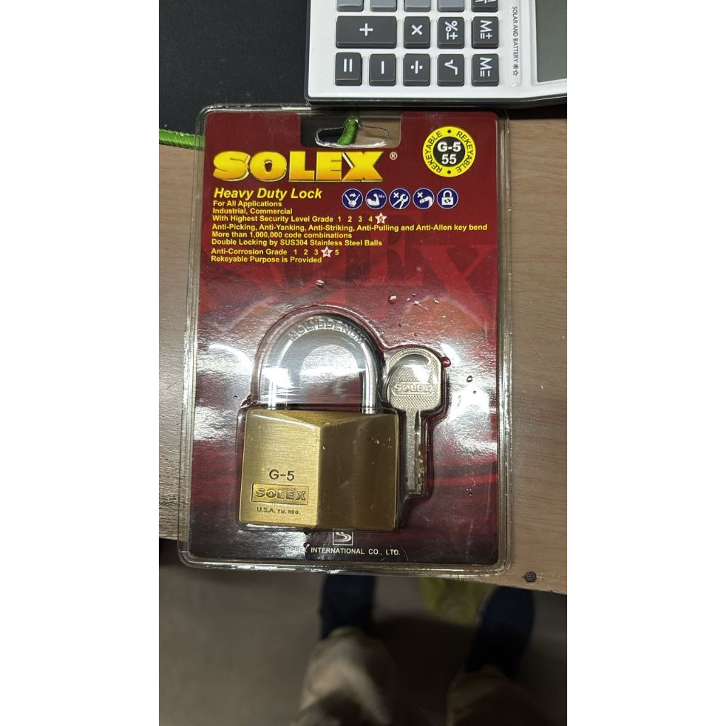 กุญแจกุญแจ Solex G5 Anti-Cut (ทองเหลือง) / ล็อคแผ่น Solex Made in