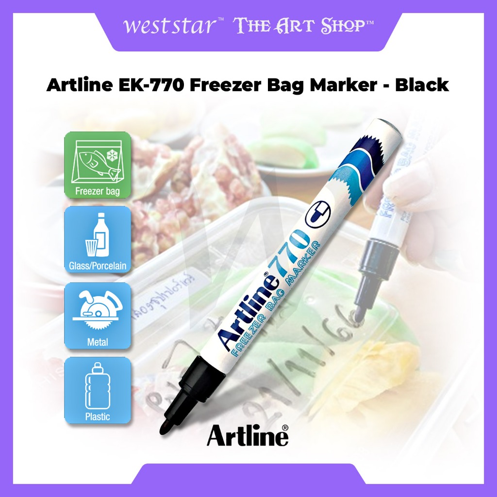 [WE-ARTS] Artline EK-770 Freezer Bag Marker - สีดํา