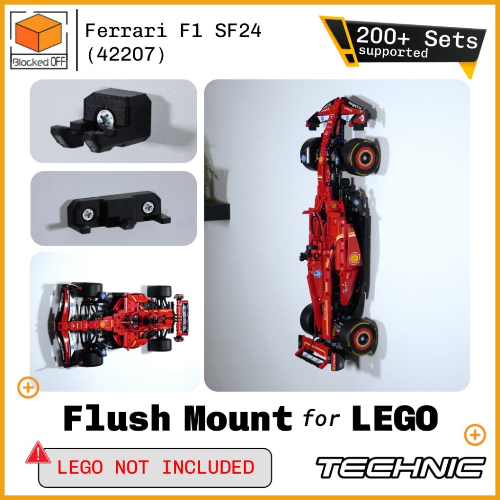 Flush Wall Mount สําหรับ Lego Technic Ferrari F1 SF24 (42207)