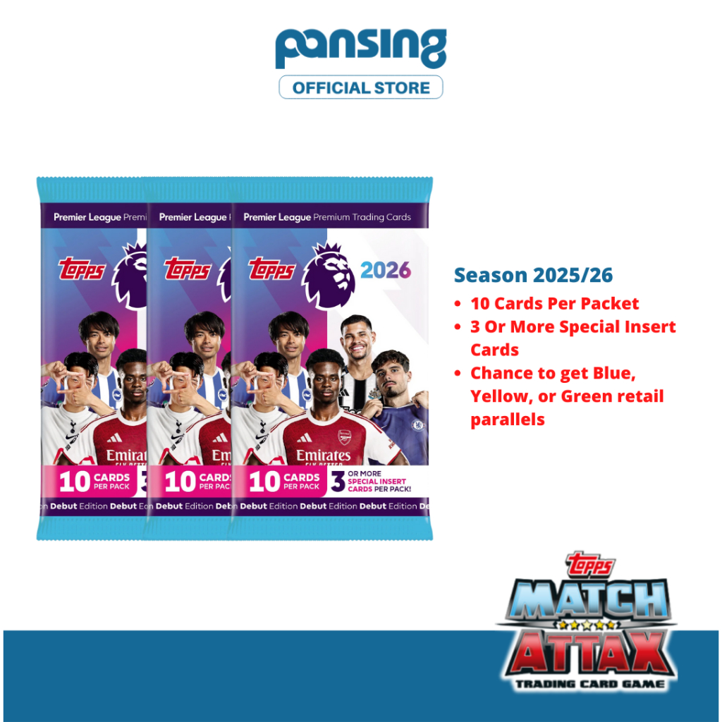 TOPPS Premier League 25/26 แพ็คเดี่ยวสะสม - 10 ใบ/แพ็ค พร้อมการ์ดพิเศษ