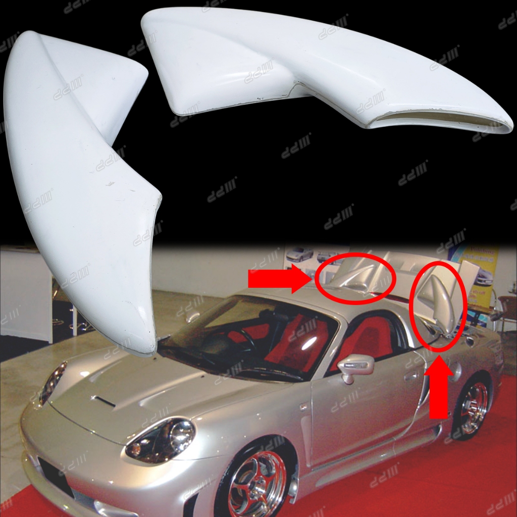 Toyota MRS ZZW30 MR-S 2000-2007 ฝาปิดเครื่องยนต์ด้านหลัง Air Duct Scoop Vent 1 คู่ TomS สไตล์ (ไฟเบอ
