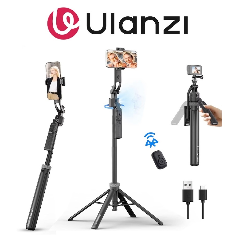 Ulanzi TT23 163 ซม.การติดตามอัตโนมัติGesture Controlขาตั้งกล้องSelfie Stickที่วางโทรศัพท์คลิปสําหรับ
