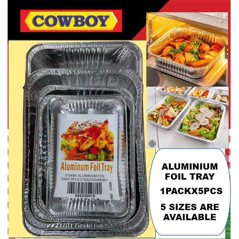 ALUMINIUM FOIL TRAY WITH LID /BAKING TRAY/BUFFET/ BEKAS ALUMINIUM FOIL PETAK TANPA PENUTUP/CATERING 