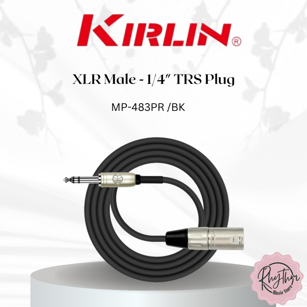 Kirlin MP-483PR /BK - สายแพทช์ XLR : XLR Male - ปลั๊ก TRS 1/4" (3 เมตร)