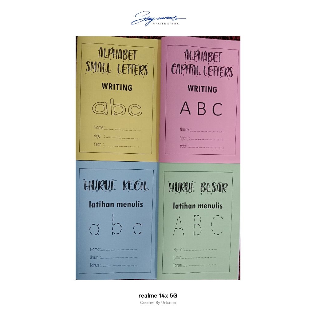 หนังสือฝึกเขียน ฝึกเขียน ABC สําหรับโรงเรียนอนุบาล Taska Tabika