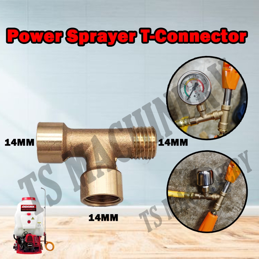 [ทองแดง]Power Sprayer T-Connector Omagawa Water Plunger Pump Usage Knapsack Sprayer
