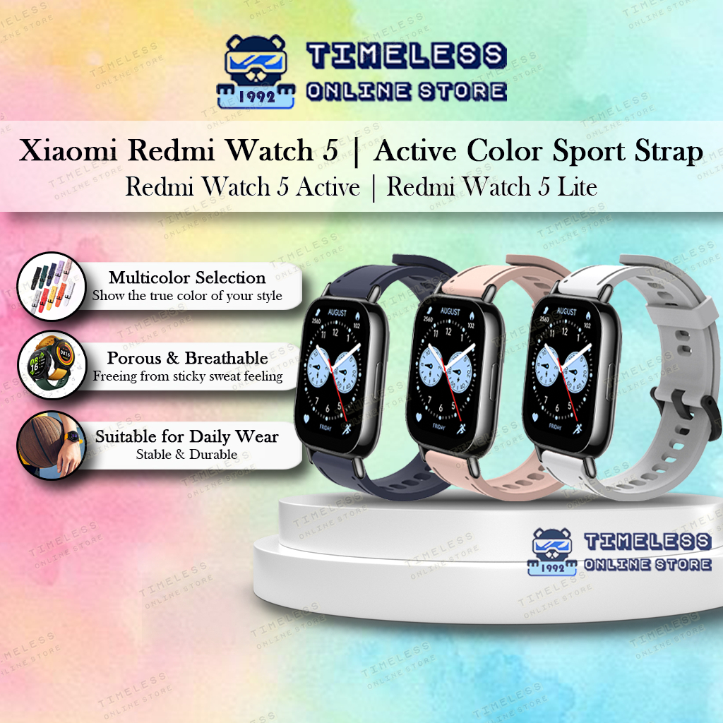 🇲🇾 สาย Xiaomi Redmi Watch 5 Active / 5 Lite, สายสีแบบแอคทีฟ 22 มม., หัวเข็มขัดสแตนเลส (Xiao Mi 5acti