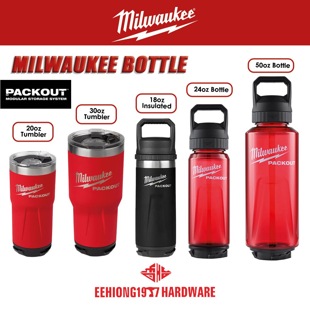 MILWAUKEE 18oz 24oz 50oz PACKOUT ขวดน้ําขวดฉนวน Tumbler Milwaukee ขวด 保温 瓶