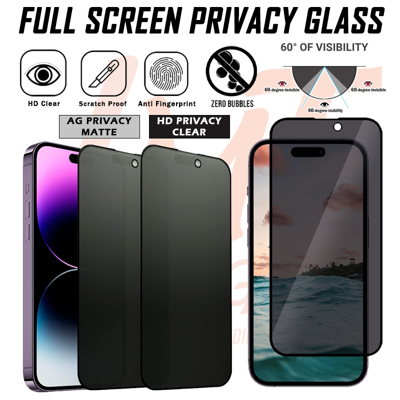 Itel P55 5G/ A80/ A50 Privacy Anti Spy Clear Matte Tempered Glass