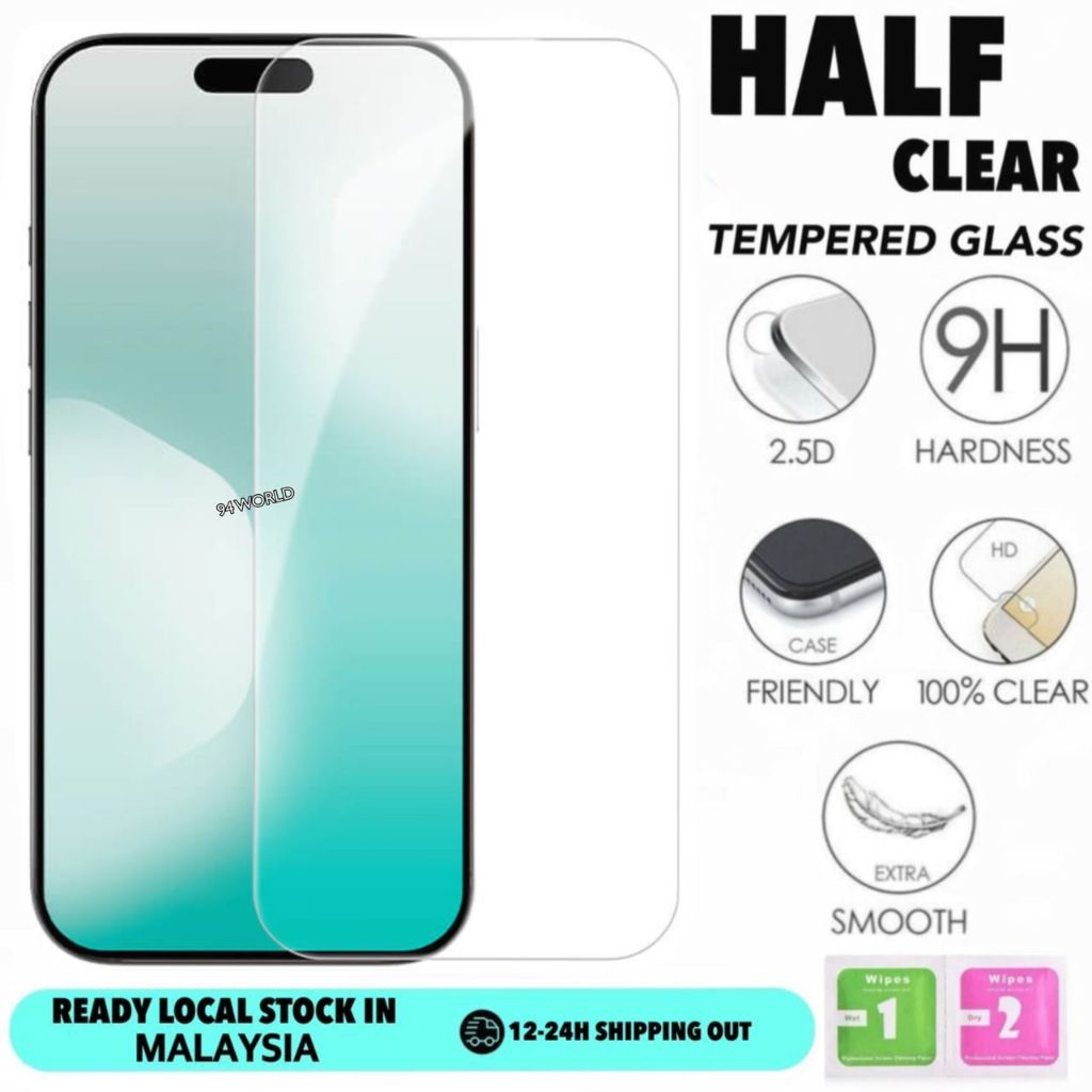 HONOR X5D PLUS /X5D X5B PLUS /X5B /X5 PLUS /X5 HALF CLEAR TEMPERED GLASS