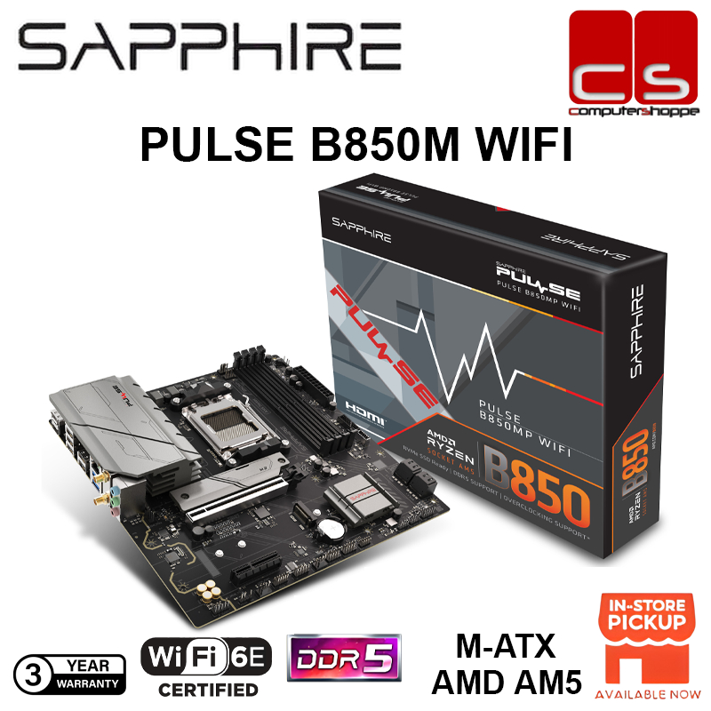SAPPHIRE PULSE B850M WIFI M-ATX AM5 DDR5 เมนบอร์ด