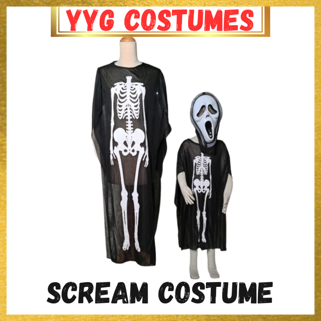 Scream ชุดเด็กผู้ใหญ่ฮาโลวีนเครื่องแต่งกายคอสเพลย์ปาร์ตี้