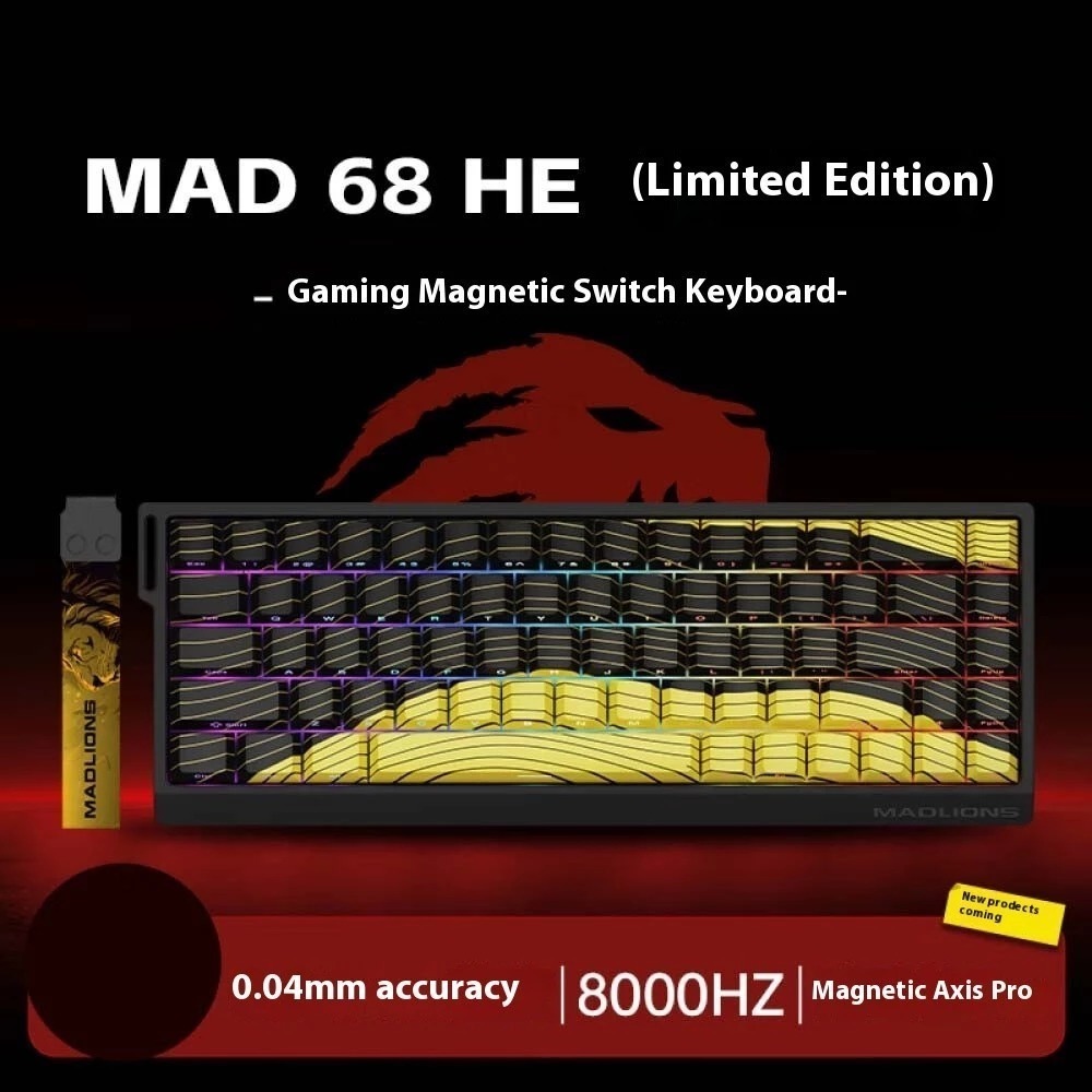 MADLIONS MAD 68HE Eesports Magnetic Switch Keyboard - ( MAD68HE Black Yellow - Magnetic )