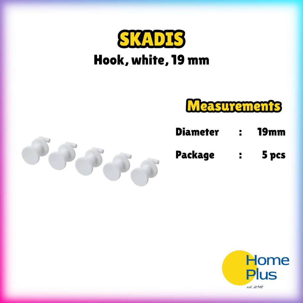 HomePlus ️ ตะขอ SKACIS สีขาว 19 mm