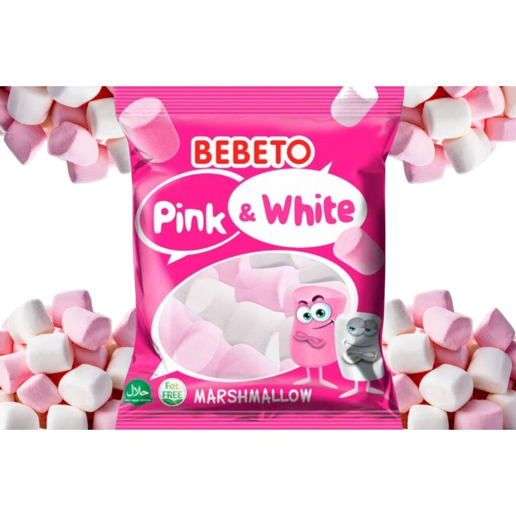 Bebeto Pink And White Marshmallow 30G Soft Candy