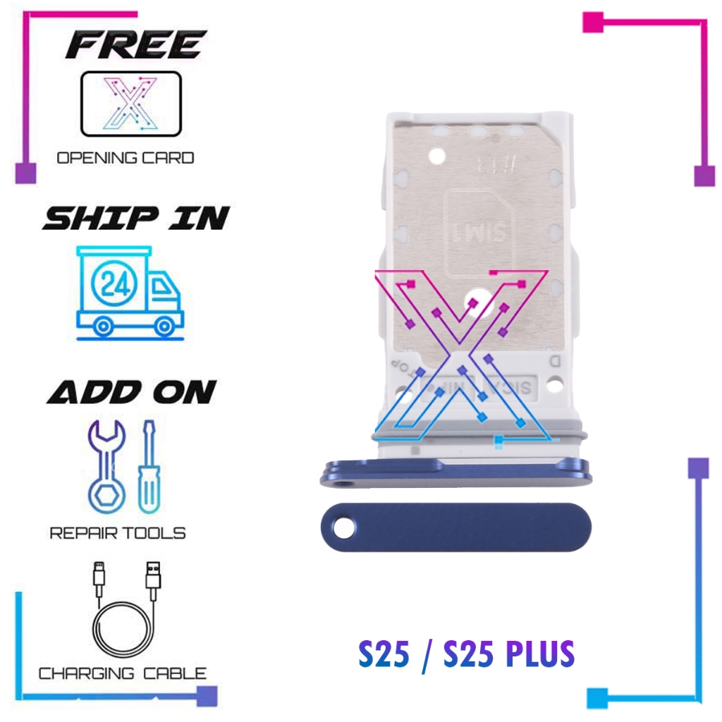 ถาดซิมสําหรับ SAMSUNG S25 S931B / S25 PLUS S936B - ที่วางซิมการ์ดคุณภาพ