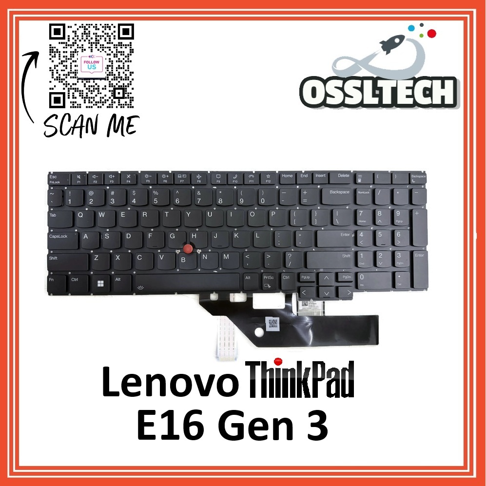 Lenovo ThinkPad E16 Gen 3 คีย์บอร์ดเปลี่ยนรูปแบบ US