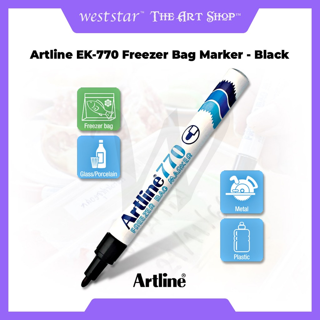 [WE-ARTS] Artline EK-770 Freezer Bag Marker - สีดํา