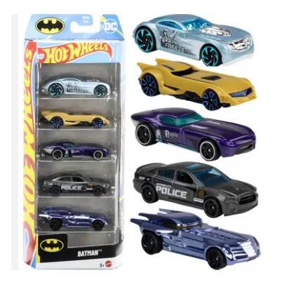 Hot Wheels Batman 5 Packs 2025 (Sir Ominous, Fast Felion, 11 Dodge Charger R/T, Batmobile)
