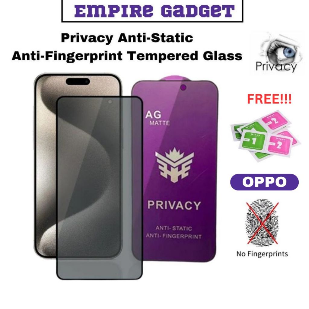 [ความเป็นส่วนตัว] Oppo A3Pro,A5Pro,A6Pro,A98,Reno 15F,15,14F,14Pro,14,13,13F,12F ESD Matte Screen Pr