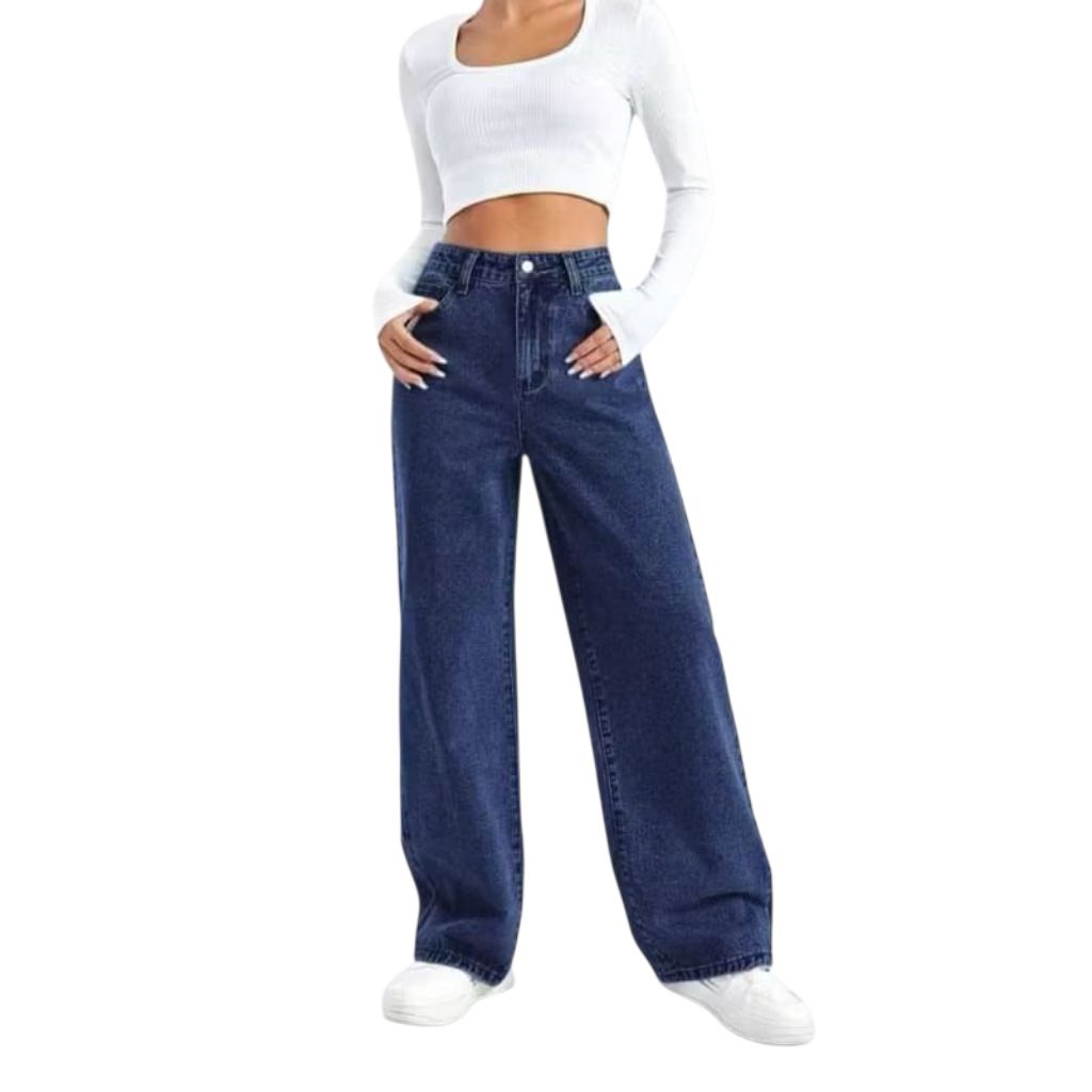 กางเกงยีนส์ขากว้าง Gigi hadid (loss fit, กางเกงยีนส์เอว wight)