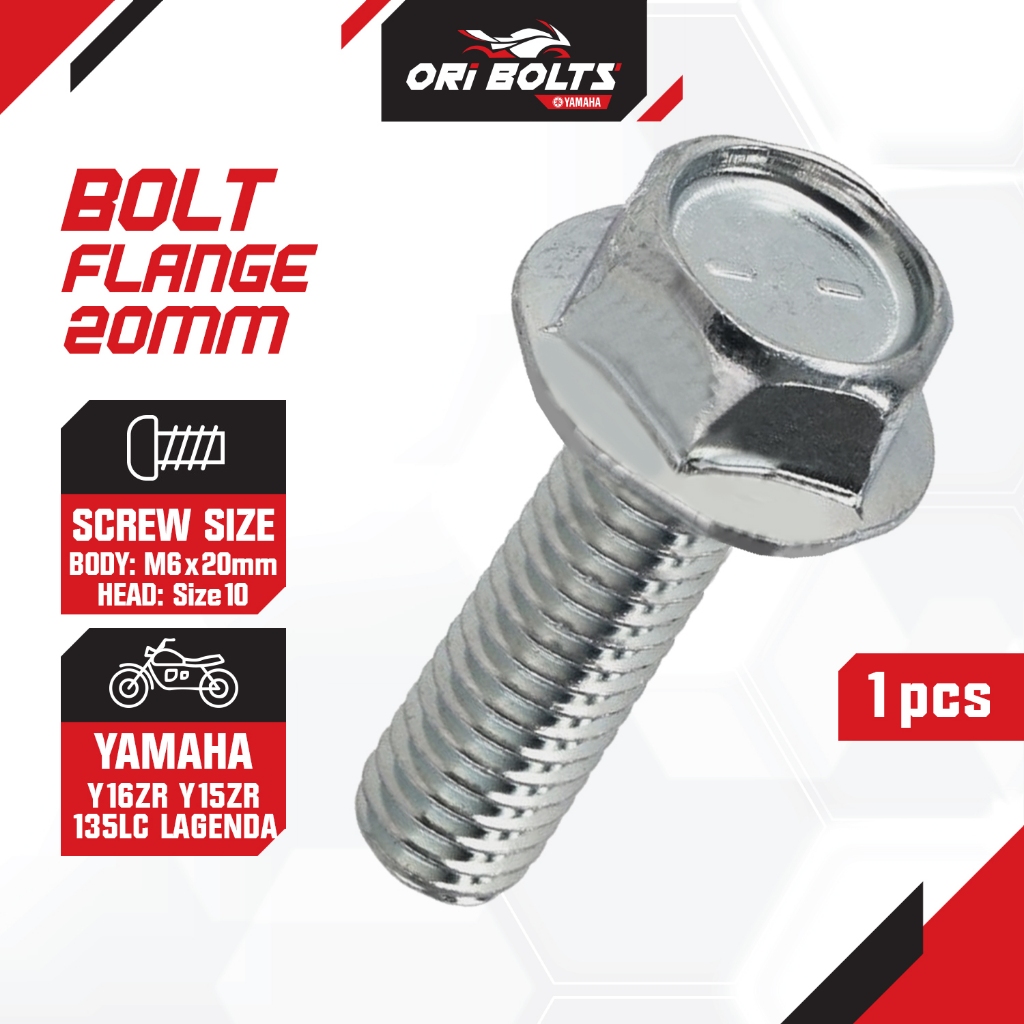 95822-06020 95D32-06020 Yamaha Y16 Y15 135LC Lagenda FI Avantiz Bolt Ikat สปอยเลอร์ขนาด 10