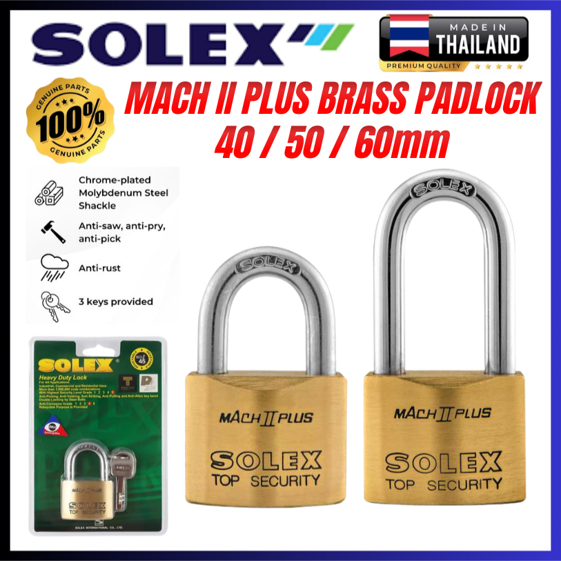 SOLEX Premium MACH II ทองเหลือง Heavy Duty กุญแจ Mango Lock ล็อคประตู