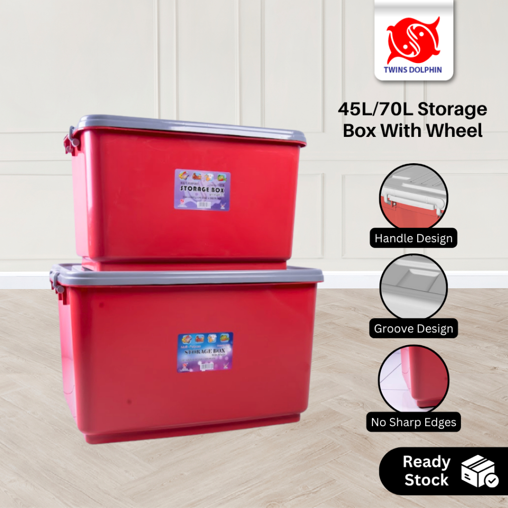 กล่องเก็บของ Twins Dolphin 45L/70L มีล้อ | กระถางดอกไม้พลาสติก 45 ลิตร 70 ลิตร