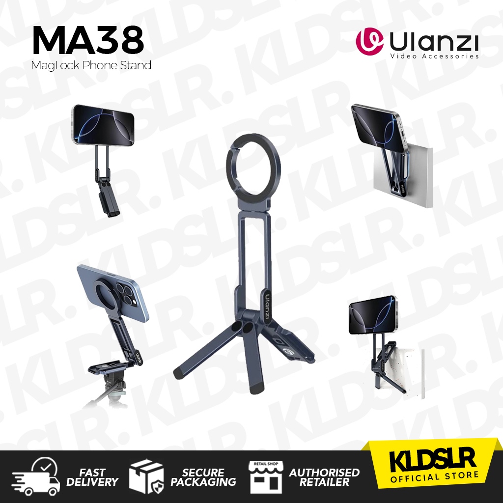 Ulanzi MA38 MagLock ขาตั้งโทรศัพท์ขาตั้งโทรศัพท์แม่เหล็กพร้อมตะขอซ่อนสําหรับผนังลาด (T163)