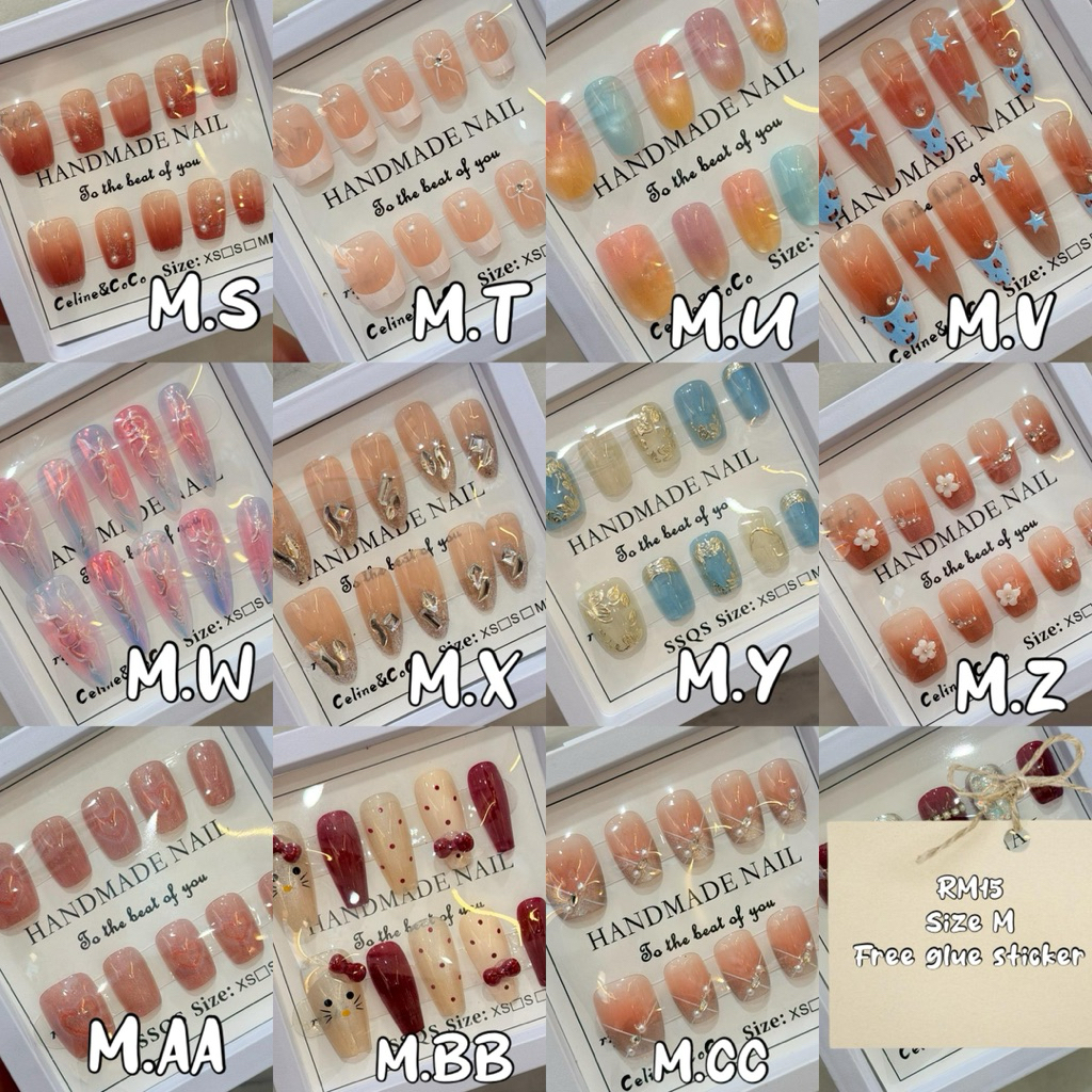 FAKE NAILS BOX พร้อมสติ๊กเกอร์กาวฟรี (SAIZ M)