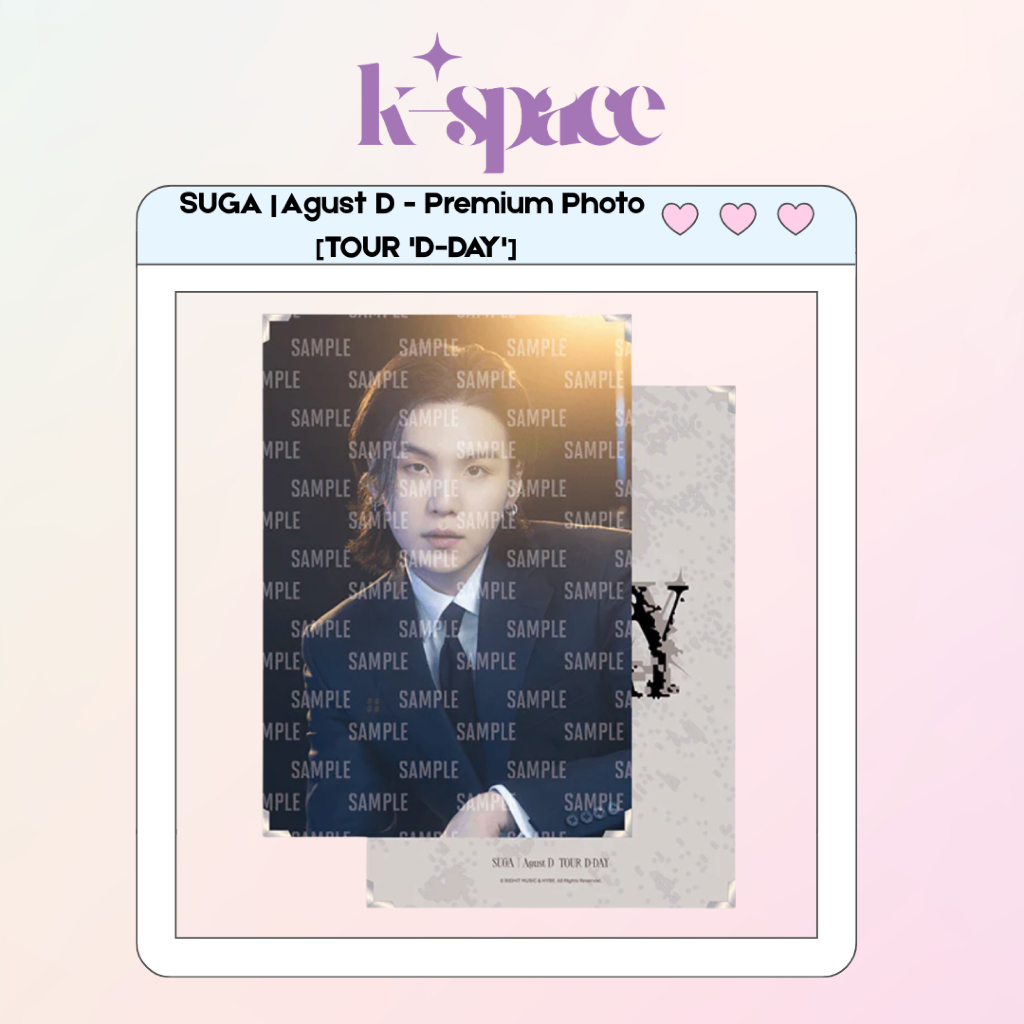 SUGA Agust D - ภาพพรีเมี่ยม [TOUR D-DAY]