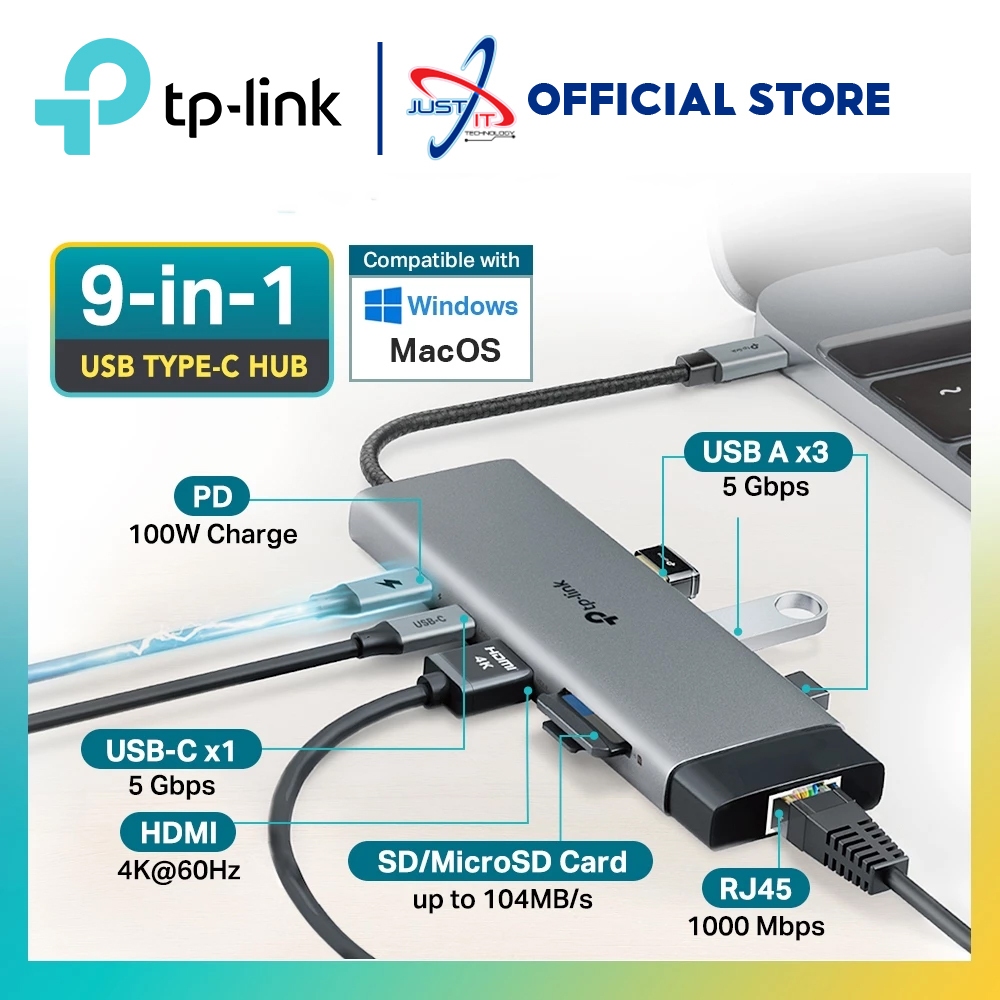 TP-LINK UH9120C USB TYPE-C 9 PORT HUB