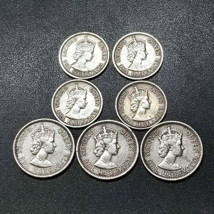 Malaya Queen Elizabeth II A Set Of Coins 1957 -1958 ( 7 เหรียญ )