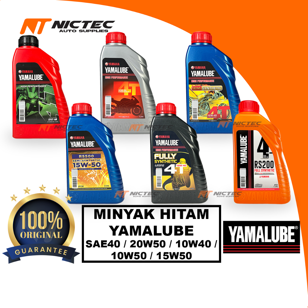 YAMALUBE MINYAK HITAM ENGINE OIL SEMI FULLY SYNTHETIC QR CODE RS500 10W40 15W50 20W50 LC135 Y15ZR SR