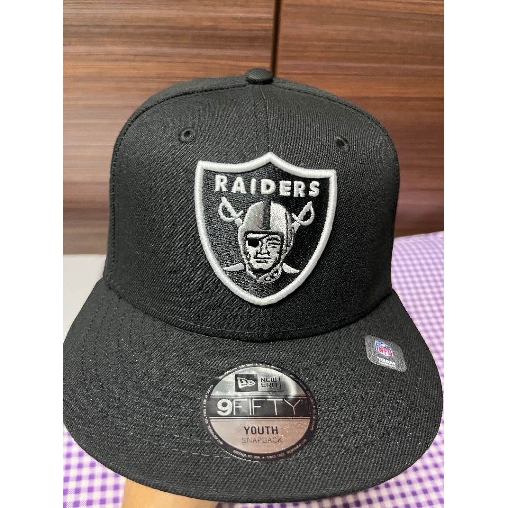 NE Youth 9 Fifty La Raiders team Black Baseball Cap Adjustable Snapback (52-55.8cm)