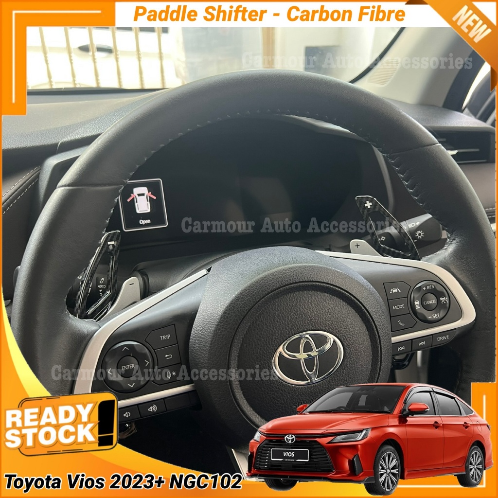 Toyota Vios NGC102/AC100 Toyota Vios 2023+ Carbon Fibre Paddle Shift Cover พวงมาลัย Paddle Shifter