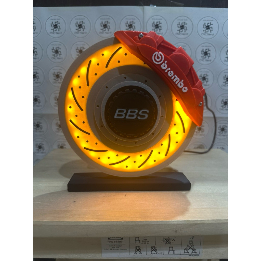 คาลิปเปอร์ดิสก์เบรกเรืองแสง USB ไฟ LED