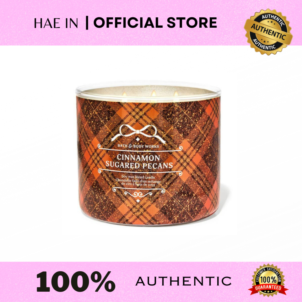 BATH AND BODY WORKS BBW CANDLE CINNAMON SUGARED PECANS