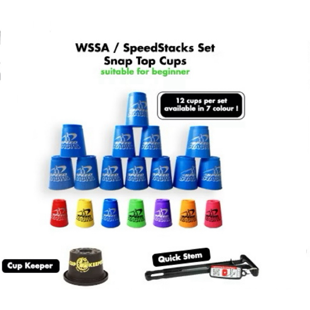 [JPEARLY] WSSA SPEED STACKS 12 Snap Top Cups / Comp ถ้วยกฎหมายอย่างเป็นทางการ / Sport & Speed Stacki