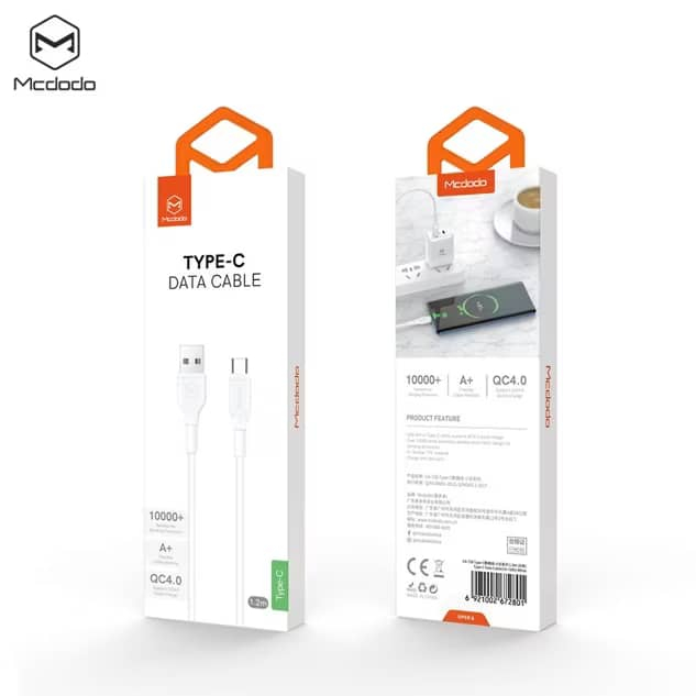 Mcdodo สายชาร์จ USB to Type-C Rapid (3A) – QC4.0 รองรับ 10,000+ Bend Durability (CA-7280 / CA-7281)