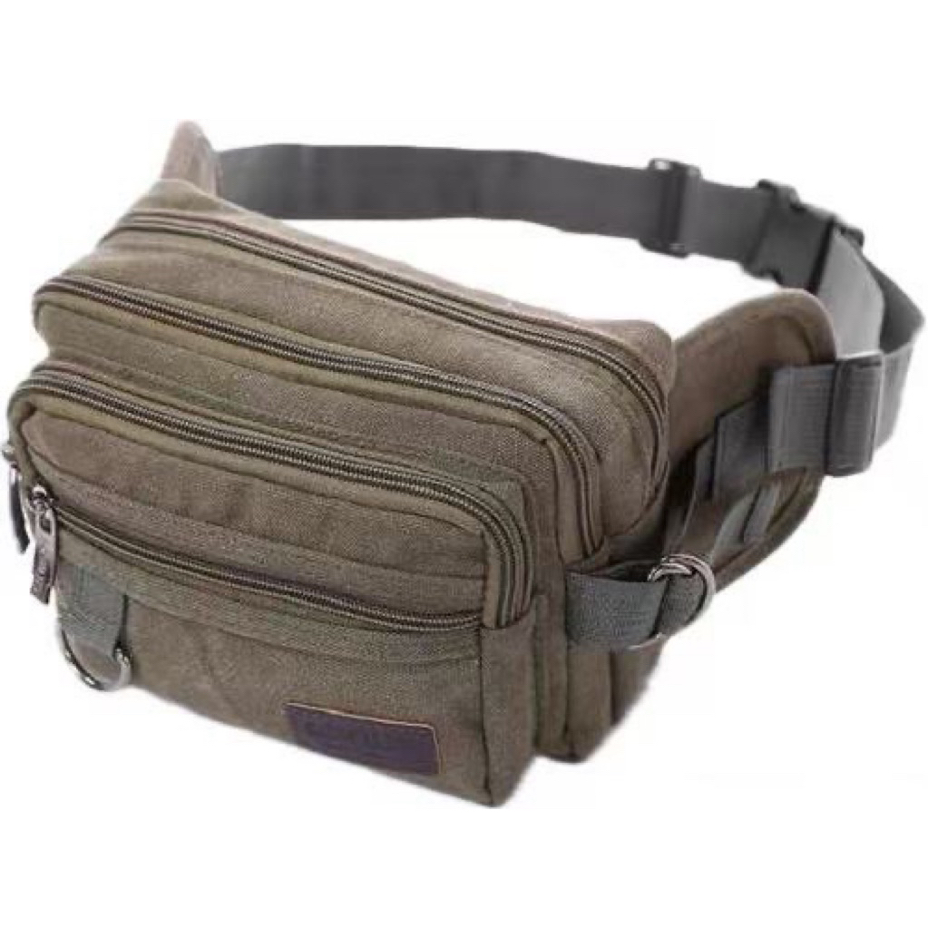 YG 36534/M86/M89 กระเป๋าคาดเอวผ้าหนา (ผ้าใบ) มีหลายช่อง