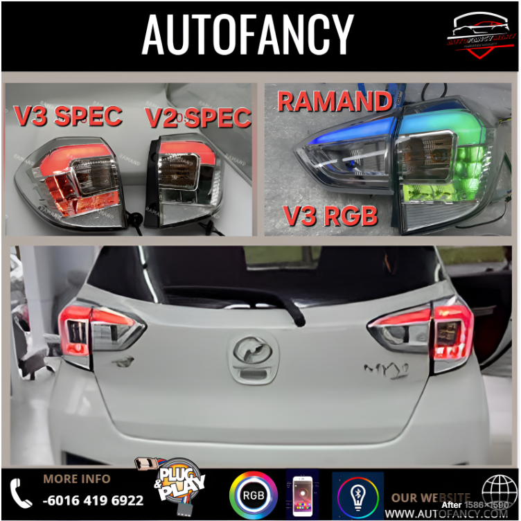 PERODUA MYVI G3 GEN3 V2 V3 ALBINO WHITE START RUNNING DYNAMIC SIGNAL LIGHT TAIL LAMPU BELAKANG