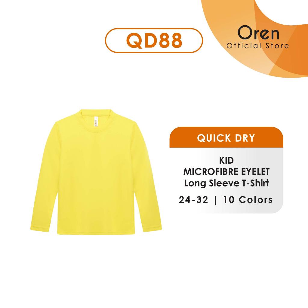 Oren Sport QD Quick Dry เสื้อยืดเด็กแขนยาวธรรมดา QD88