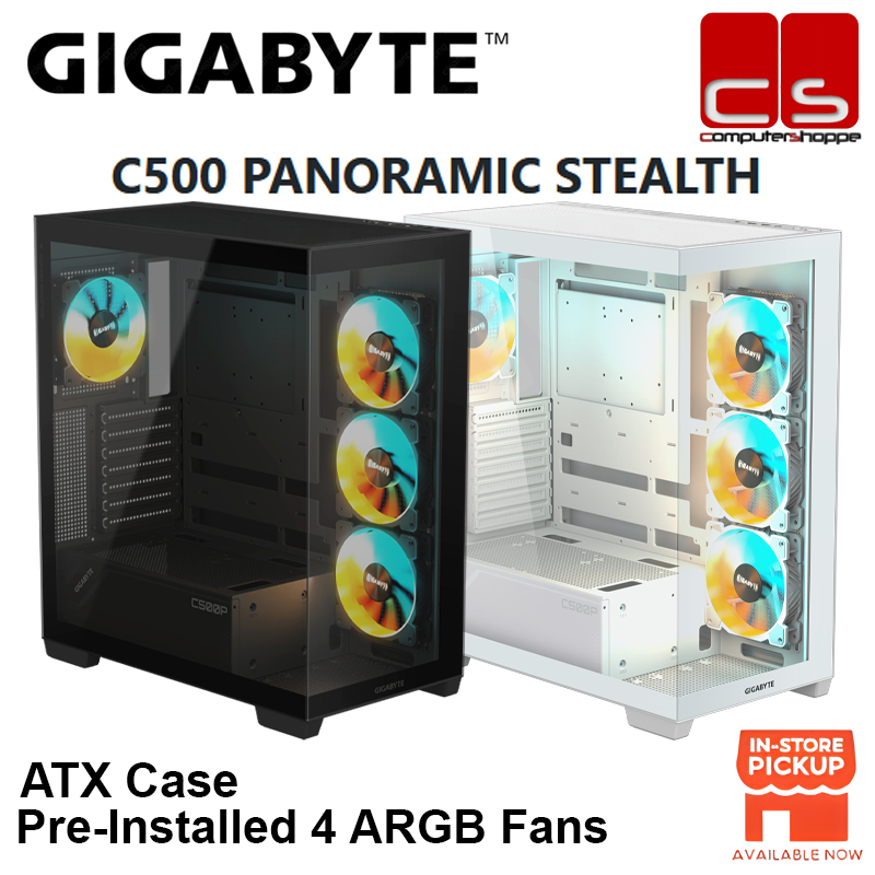 GIGABYTE C500 PANORAMIC STEALTH (สีดํา / น้ําแข็ง) PC CASE MID TOWER ATX PC CASE