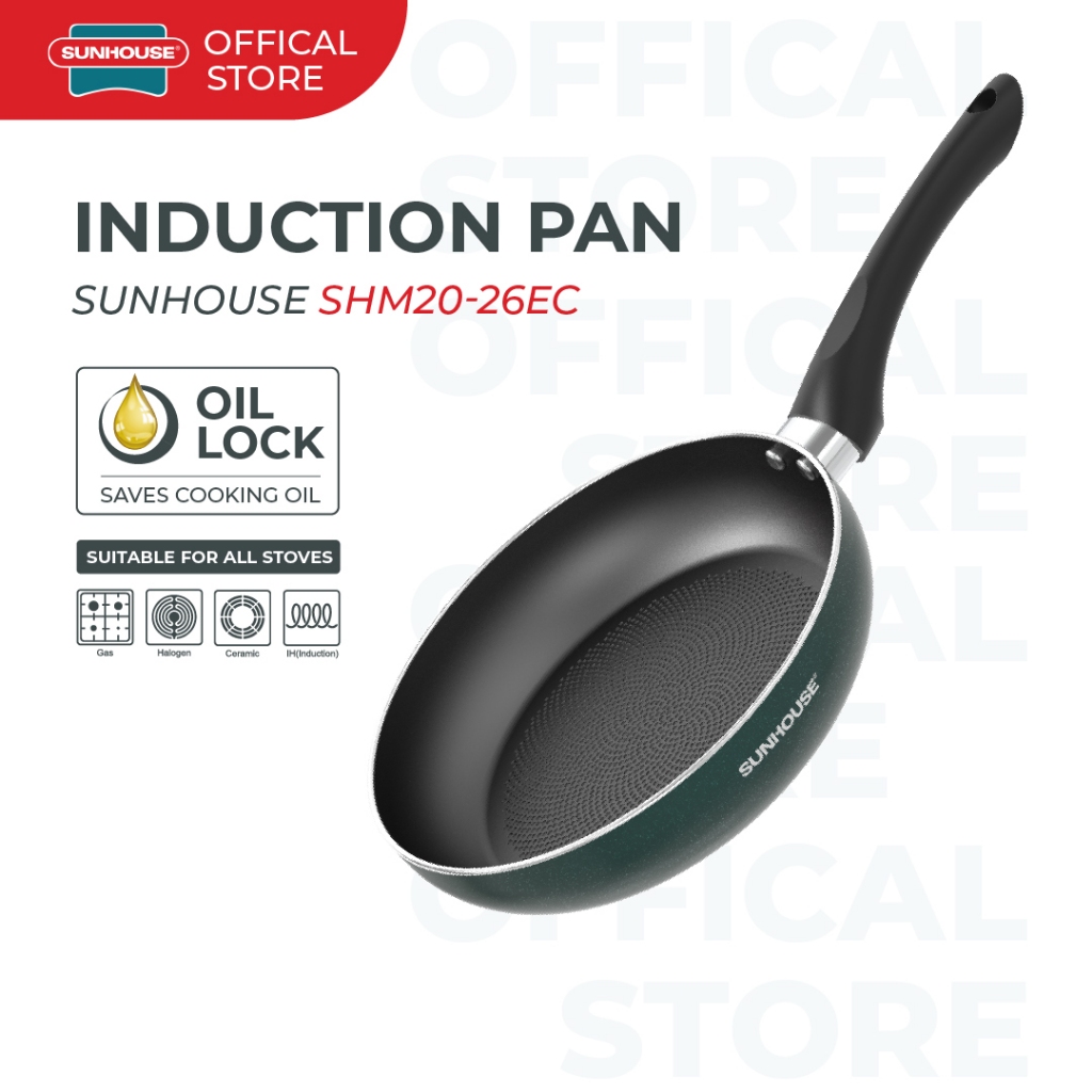 [ใหม่] Sunhouse Non Stick กระทะทําอาหารแบบเหนี่ยวนํา Kuali Non Stick SHM20,24,26EC